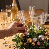 Article Décoration Verres à Champagne Argentés sur Piques - Lot de 12