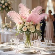 Article Plumes d'autruche roses naturelles 20-25 cm – Lot de 12