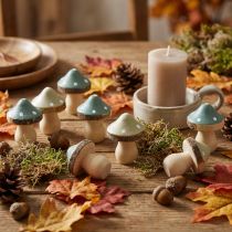 Article Mini champignons décoratifs en bois vert Ø2,5 cm lot de 24