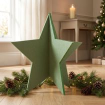 Article Étoile de Noël en feutre vert à poser - H 62 cm
