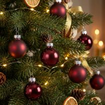Article Boules en verre Noël en mélange Bordeaux Ø3cm 22 pcs