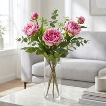 Article Fleurs artificielles pivoines longues tiges roses 70 cm (lot de 3)