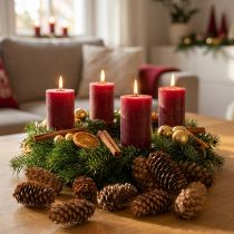 Article Petites pommes de pin Hemlock naturelles pour décorations de Noël et créations, 3–4 cm, 100 g