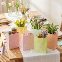 Article Sac cadeau en papier avec motifs floraux 20 cm x 25 cm - Lot de 6