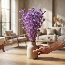 Article Bouquet de fleurs séchées Nigella violet 70 cm - Décoration intérieure élégante