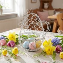 Article Panier décoratif en métal en forme de poule pour œufs de Pâques, 14 cm