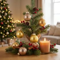 Article Boules de Noël mini brillantes en verre 3 cm set 22 pièces