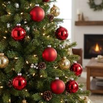 Article Verre boule de Noël Ø6cm rouge mix 24 pcs