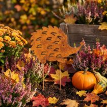 Article Décoration de Jardin Hérisson en Métal Rouillé 20 cm