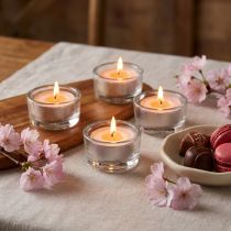 Article 18 bougies chauffe-plat parfumées chocolat et fleur de cerisier, Ø3,5 cm