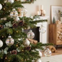 Article Boules de Noël en verre effet nacré irisées Ø6 cm - Lot de 24