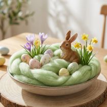 Article Bande de laine cardée décorative 2 m en laine coloris vert clair