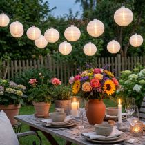 Article Lanterne solaire LED avec 10 lampions blancs, 4,5 m