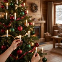 Article Guirlande lumineuse intérieure bougies LED mates 30 lumières 11,6m