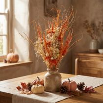Article Bouquet de Fleurs Séchées Distel et Achillée Orange et Naturel 55 cm