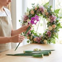 Article Tubes pour fleurs en plastique vert foncé avec capuchons, 30 cm x 1,5 cm, lot de 100