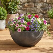 Article Coupe en plastique anthracite Ø40 cm H18,5 cm avec stries