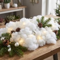 Article Neige Décorative en Flocons - 200g - Polyester Blanc