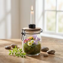 Article Bougeoir bâton décoratif en verre avec fermeture Ø10cm H16cm
