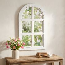 Article Décoration en bois shabby chic cadre de fenêtre décoratif bois blanc 29,5×48cm