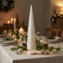 Article Sapin de table artificiel blanc gris 60 cm pour décoration intérieure