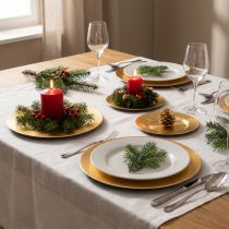 Article Assiettes décoratives rondes en métal doré brillant 17 cm (lot de 6)