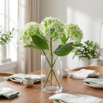 Article Hortensia artificielle vert et blanc 68 cm