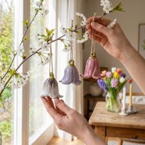 Article Suspensions décoratives en forme de muguet en céramique 7 cm - Lot de 3