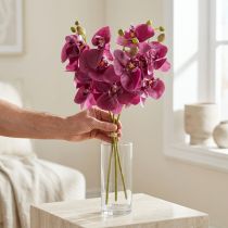 Article Orchidées Artificielles Violettes 56 cm, 3 Tiges