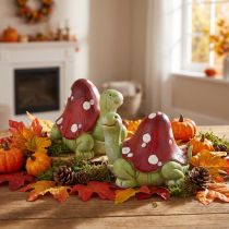 Article Sculptures tortues décoratives avec chapeau champignon en résine - Lot de 2