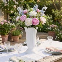 Article Vase blanc en plastique avec pied amovible Ø16 cm