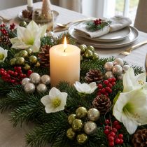 Article Mini boules de Noël en verre sur fil, vert et gris argenté, 2,5 cm, lot de 140