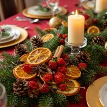 Article Set de Décoration avec Rondelles d’Oranges Séchées, Cannelle et Étoiles pour Noël 70g