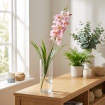 Article Orchidée Artificielle Rose et Blanche 73 cm