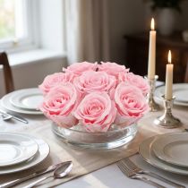 Article Roses Éternelles Préservées Ø 4-4,5 cm Rose – Lot de 8