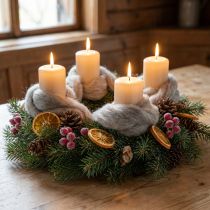 Article Laine feutrée décorative gris naturel 2 m pour loisirs créatifs et décorations florales