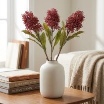 Article Branche de Skimmia Japonaise Artificielle Bourgogne 59 cm - Lot de 3