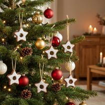 Article Lot de 24 étoiles décoratives effet cannelle en plastique 5 cm pour Noël