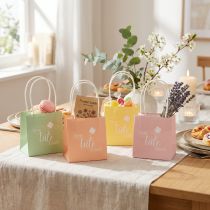 Article Sachet cadeau en papier avec imprimé "Une pochette de bonheur" 12 cm – Lot de 12