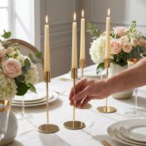 Article Bougeoir moderne en métal doré 21,5 cm 4 pièces