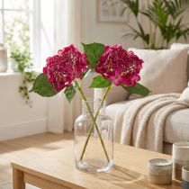 Article Branche d’Hortensia Artificiel Rose 43 cm - Lot de 2