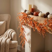 Article Eucalyptus artificiel suspendu automnal orange 150 cm