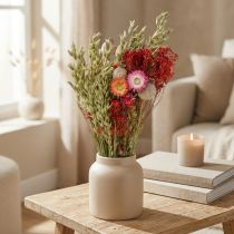 Article Bouquet de fleurs séchées champêtres rouge 50 cm 150 g