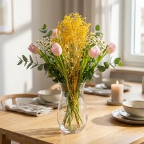 Article Bouquet de fleurs séchées en gypsophile jaune 70 cm