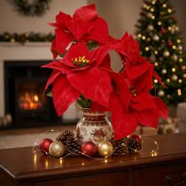 Article Étoile de Noël Rouge Artificielle 55 cm Lot de 2