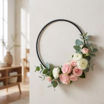 Article Anneaux en métal noir 20 cm - Lot de 4 pour décoration murale et DIY