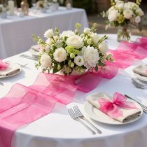 Article Ruban organza rose 40 mm x 50 m pour décoration et création