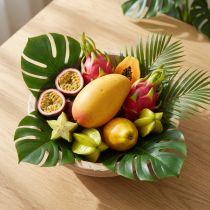 Article Mango artificielle en plastique avec effet réaliste, jaune