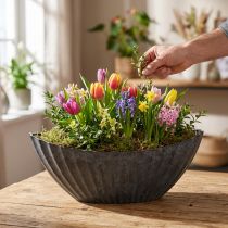 Article Jardinière à rainures ovale bateau anthracite 36cm