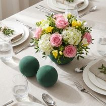 Article Boules de mousse florale humides Ø9 cm vert foncé - Lot de 10 pièces
